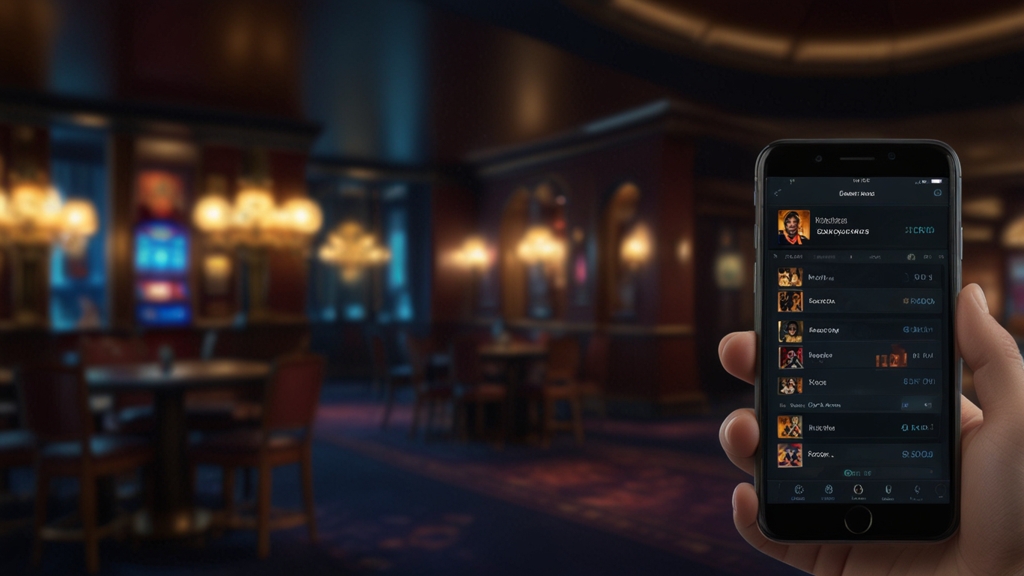 Secure account settings open on a smartphone in a dark casino setting